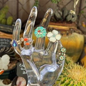 FIVE RINGS VINTAGE NATIVE AMERICAN